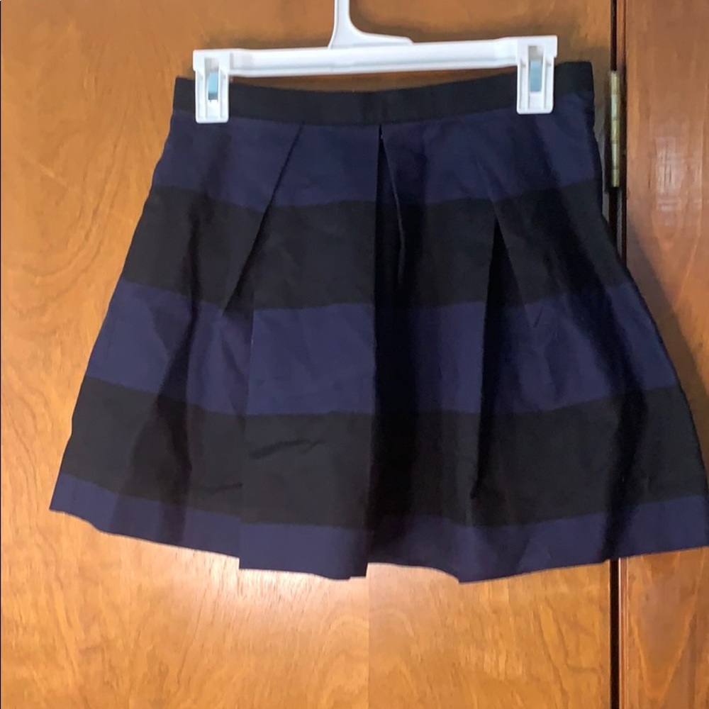 GAP Navy Blue and Black striped Pleated Skirt